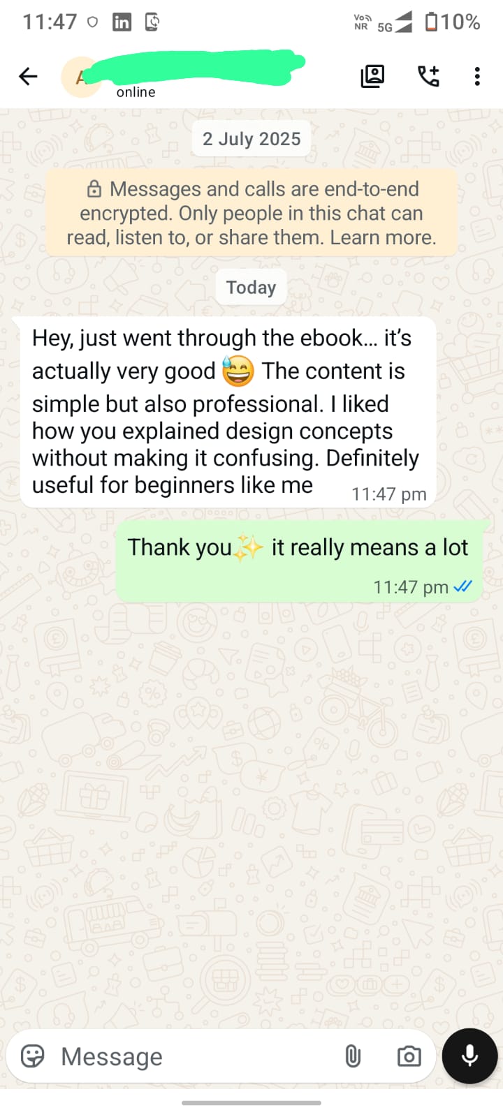 Learner feedback message 7